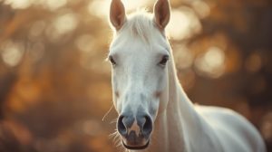 Un cheval blanc, paisible
