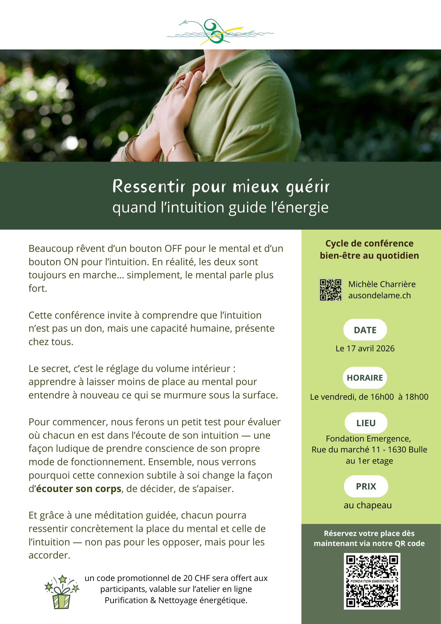 Ressentir pour mieux guérir programme de la conférence