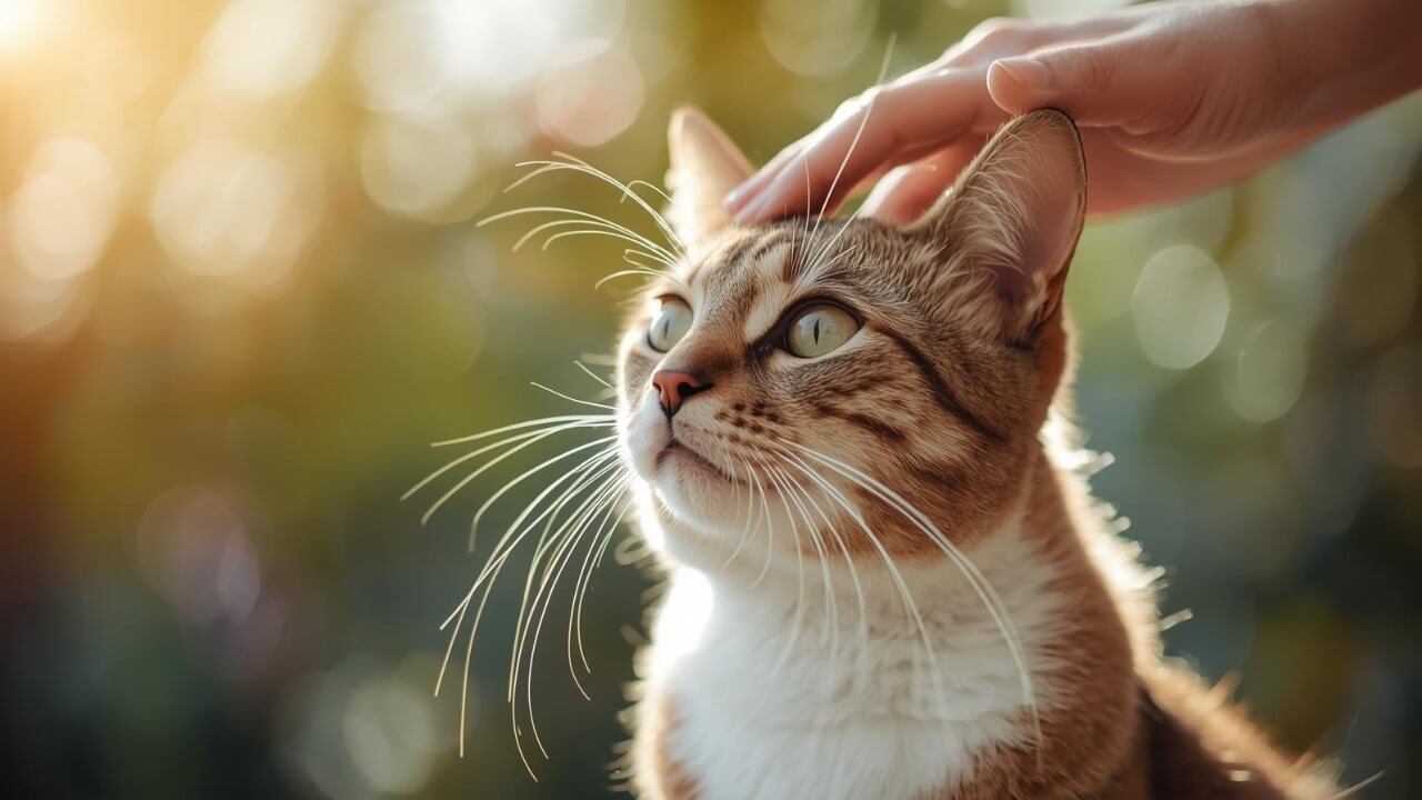 Image symbolique du magnétisme et du bien-être animal avec un chat
