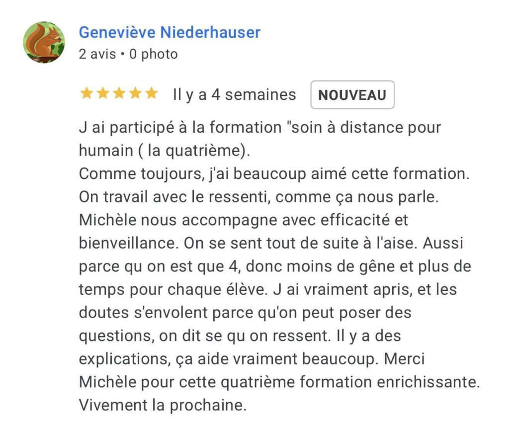témoignage cours soin énergétique animaux