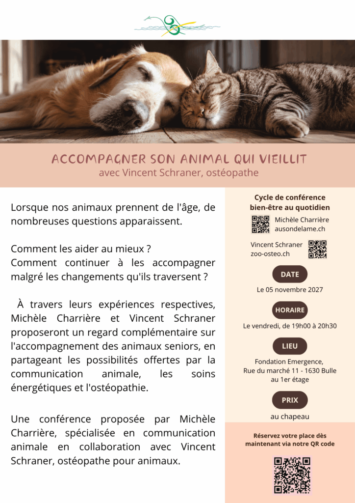 Infos conférence accompagner un animal sénior