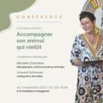 Affiche de la conférence: accompagner les animaux séniors