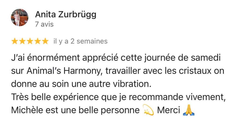 témoignage cours Animal's Harmony